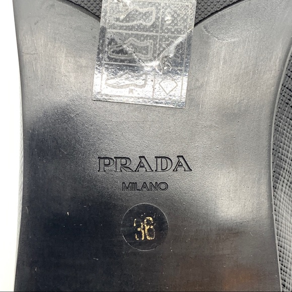 Vestaire - Prada Saffiano Bow Logo Pointed Ballet Flats - Picture 13 of 14